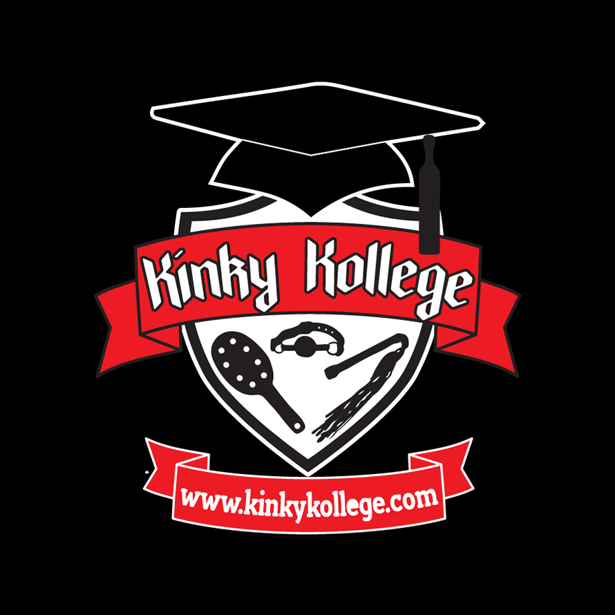 Kinky Kollege logo in bold stylized lettering on a dark background